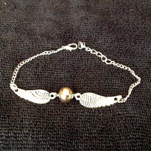Harry Potter and the Deadly Hollows Golden Snitch Pendant Bracelet